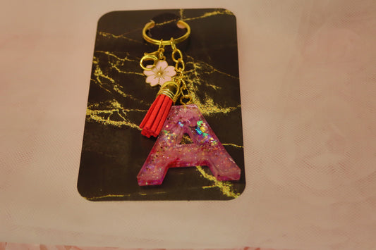Alphabet  Resin Initial Keychain